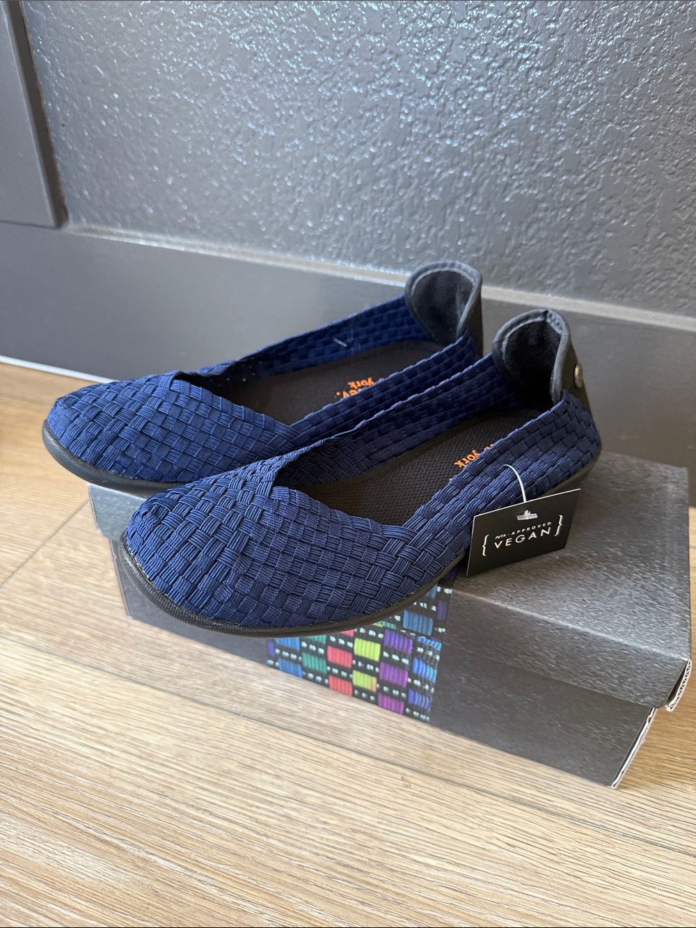 bernie mev. Navy Catwalk Woven Shoes